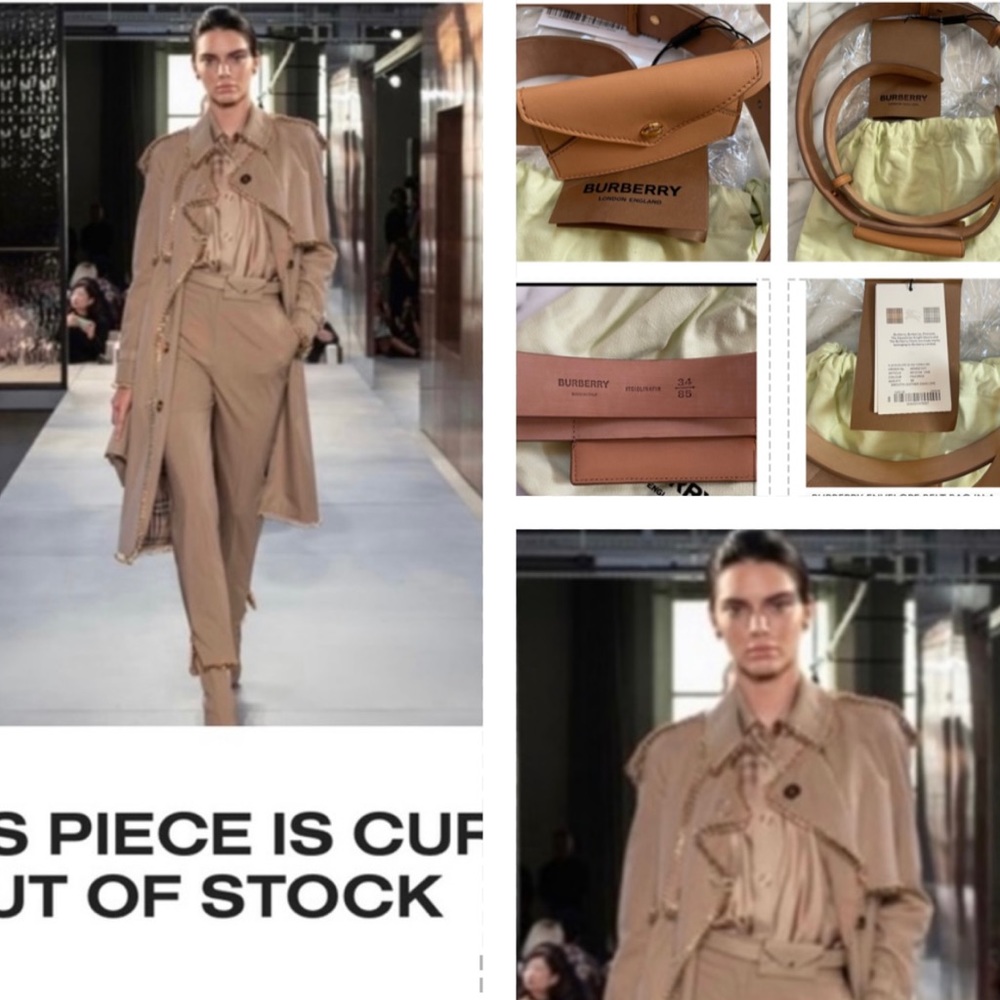 KENDALL JENNER MODELING FOR BURBERRY’S FASHION SHOW “ THE ENVELOPE BELT BAG “